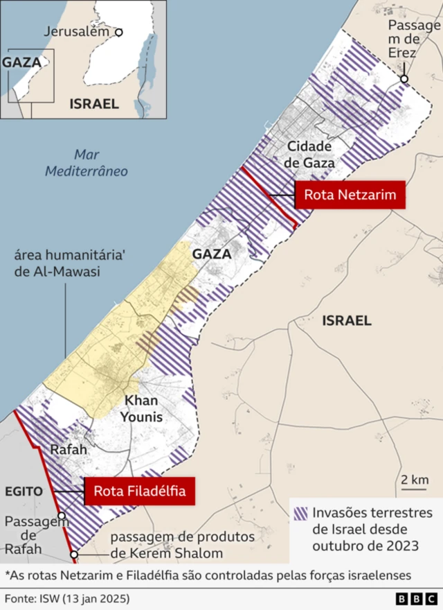 Mapa mostra situaçãosite de apostas tipo blazeGaza atual, com destaque para invasões terrestressite de apostas tipo blazeIsrael, Rota Filadélfia e Rota Netzarim