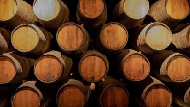 वाईनने भरलेली बॅरल्स. या अल्कोहोलयुक्त पेयाला सुमारे 9 हजार वर्षांचा इतिहास असल्याचं सांगितलं जातं. 