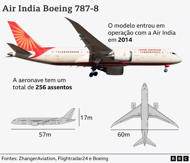 Infográfico sobre modelo do avião