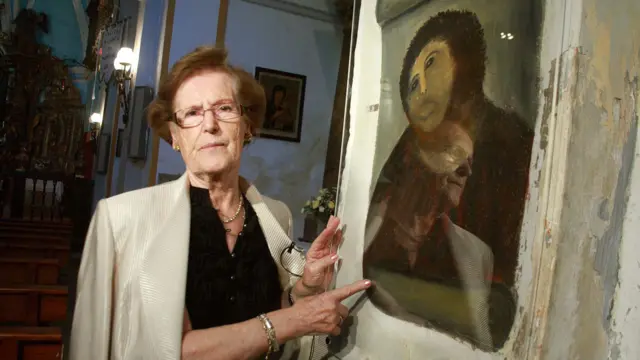 Cecilia Giménez y su restauración del Ecce Homo.