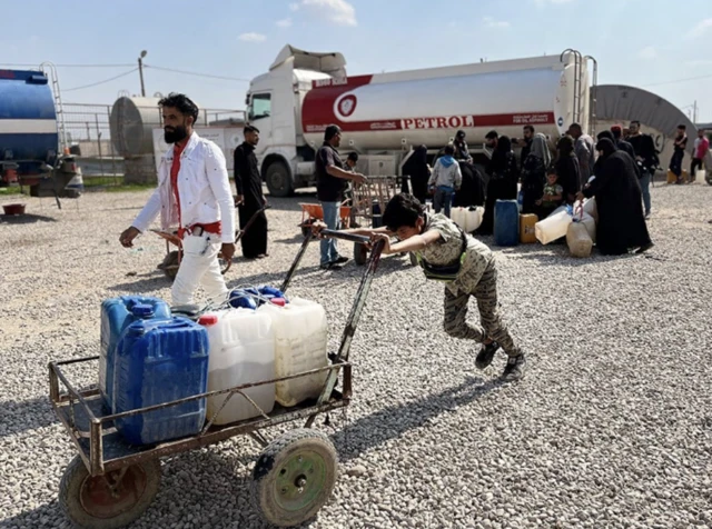 A fuel distribution camp near Mosul