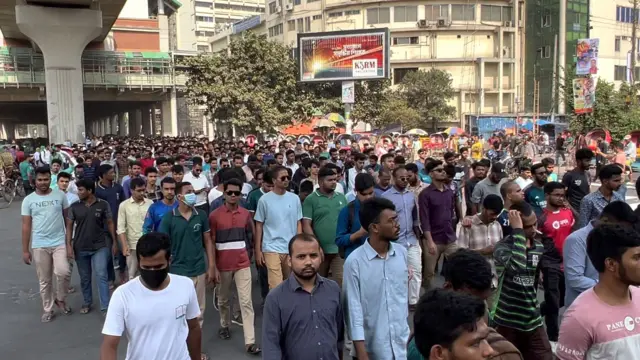 ক্ষমতাসীন দলের ছাত্রসংগঠন ছাত্রলীগের একটি মিছিল