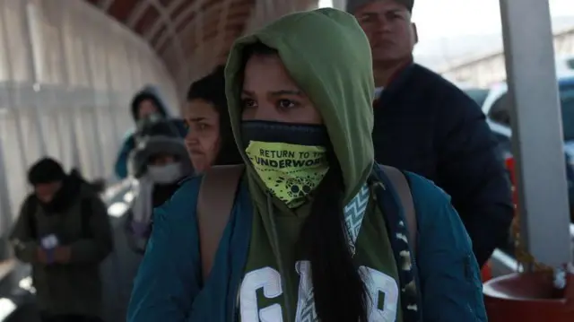 Migrante en Ciudad Juárez.