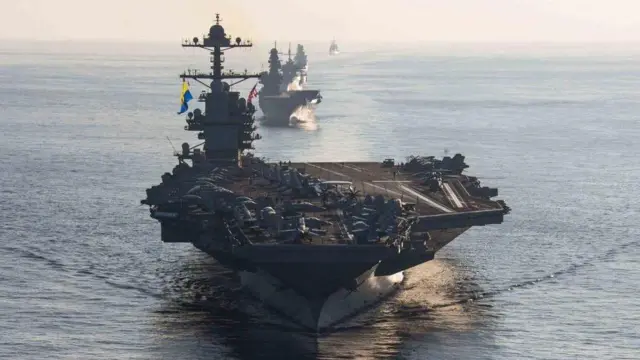 Ubwato USS Gerald R. Ford (CVN 78) buri mu nyanja izwi nka Ionian Sea