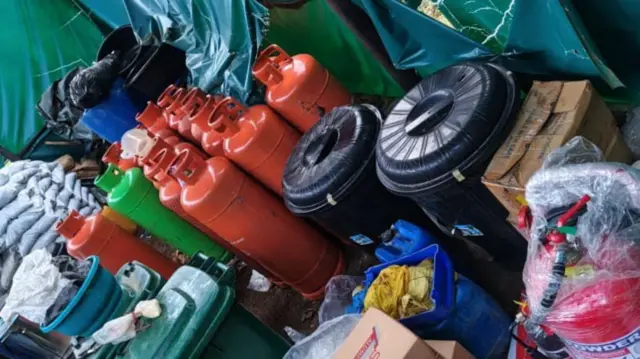 Gas and oda materials wey NDLEA seize from factory wia dem dey produce illicit drug