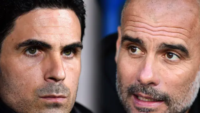 Aworan Pep Guardiola ati Mikel Arteta