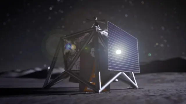 NASA的月球陨落(MoonFall)计划中,一架对南极进行勘测的无人机的绘图。