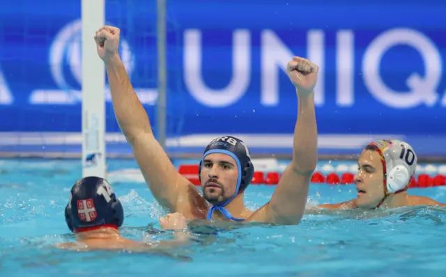 vaterpolo, evropsko prvenstvo u vaterpolu, srbija - španija, rašović se raduje golu protiv Španije