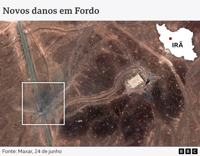 Imagem de satélite da empresa Maxar exibe danos à instalação nuclear de Fordo
