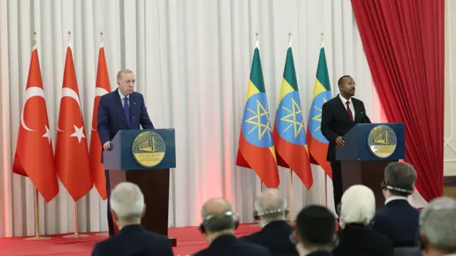 Pirezidantii Turkii Rajiib Xayyib Erdowaan fi Ministira Muummee Itoophiyaa Abiy Ahmad yeroo ibsa waliin kennan