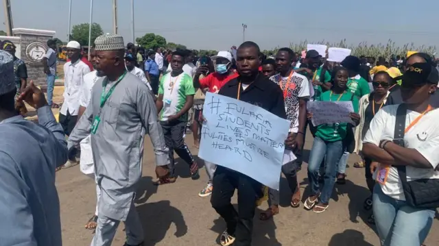 Students of Federal University Nasarawa protest