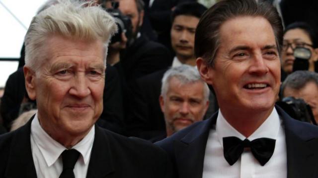 David Lynch i Kyle MacLachlan na pokazie Twin Peaks w Cannes w 2017 roku