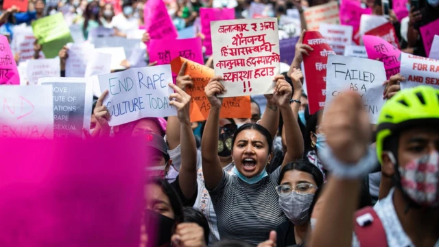 Hundreds of young people protest in Nepal's capital calling for justice for rape and sexual assault victim