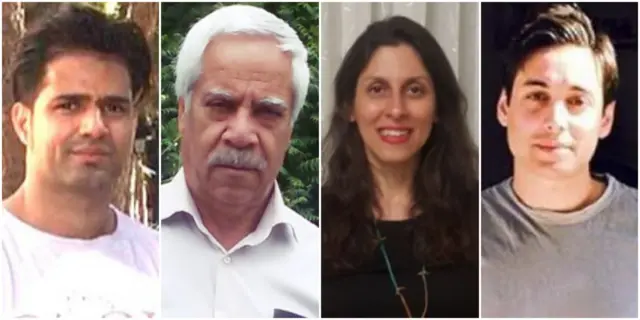 از راست، کیانوش سنجری، نازنین زاغری، هاشم خواستار و بهنام محجوبی، همگی در دوران زندان برای مدتی در بیمارستان روانپزشکی بستری شدند