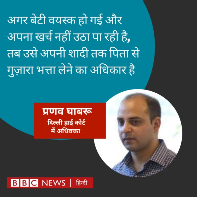 अधिवक्ता दिल्ली हाई कोर्ट बेटी पिता से पैसे ले सकती है 