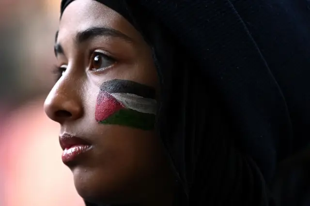 फ़लस्तीन समर्थक महिला