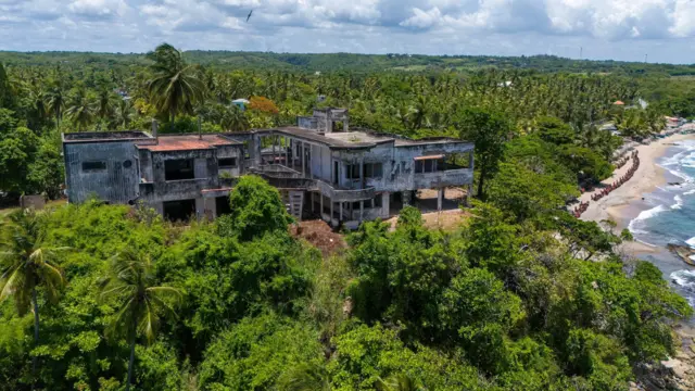 Vista aérea da Casa de Marfil, na província de San Cristóbal