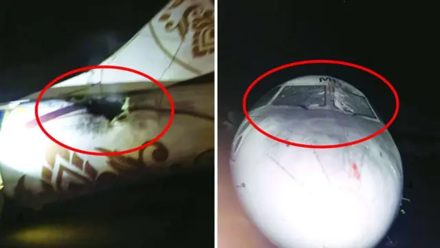 ပျက်စီးသွားတဲ့ လေယာဥ်အစိတ်အပိုင်းတွေ 