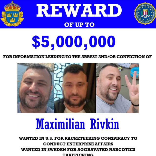 ABD ve İsveç makamları tarafında yakalanması için başına ödül konuşan Maxilimilian Rivkin de Kafes operasyonunda gözaltna alındı.