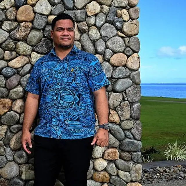 Simon Kofe, ministre des affaires étrangères de Tuvalu