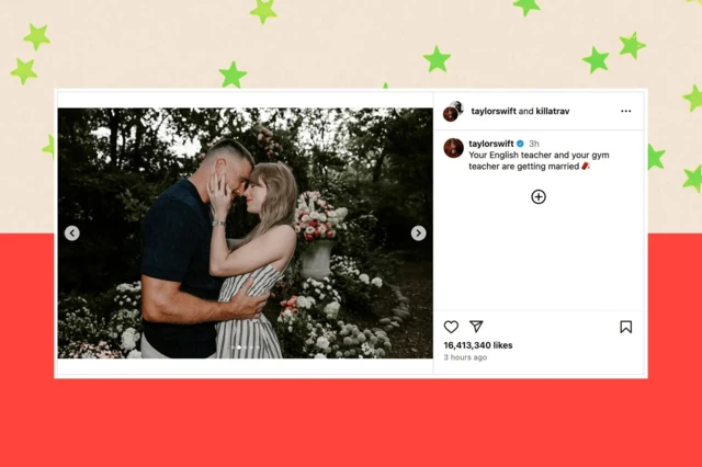 Скриншот поста Свифт о помолвке