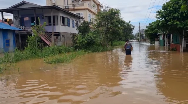 ရေမြင့်တက်နေတဲ့ ညောင်ရွှေမြို့