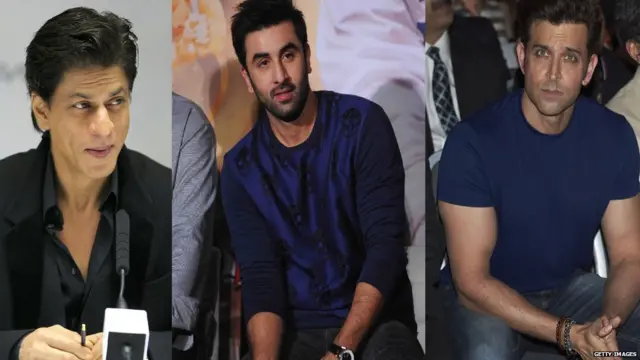 Colage showing Shahrukh Khan Ranveer Kapur and Hritic Roshan
