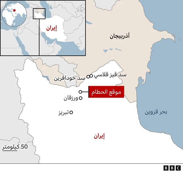 خريطة توضيحية لموقع سقوط مروحية رئيسي