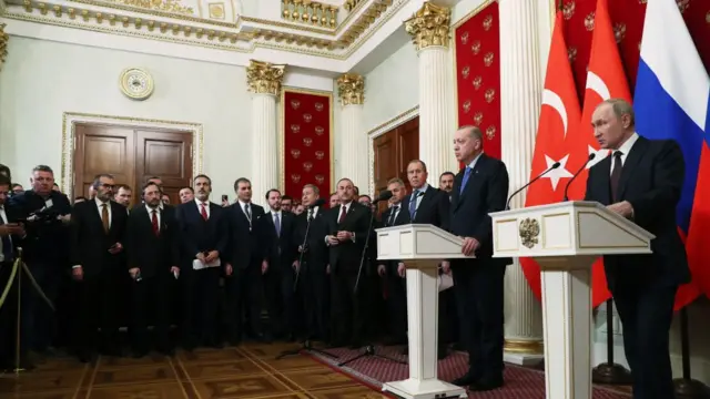 Cumhurbaşkanı Recep Tayyip Erdoğan ve Rusya Devlet Başkanı Vladimir Putin