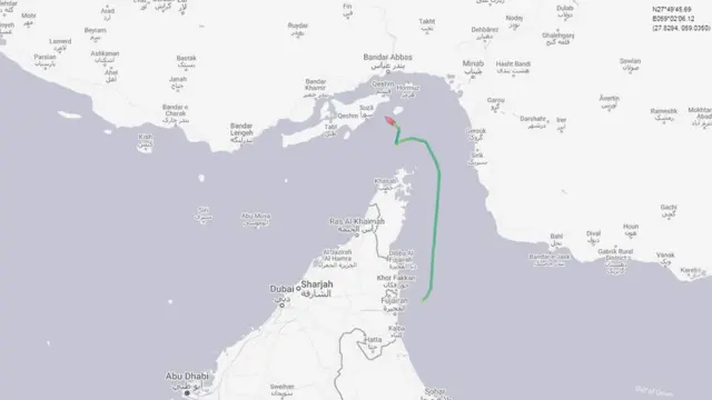 نقشه مسیر نفتکش بریتانیا