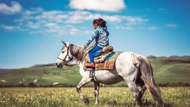 Una persona a caballo