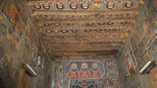 ጎንደር የሚገኘው የደብረብርሀን ስላሴ ቤተክርስቲያን ስዕሎች