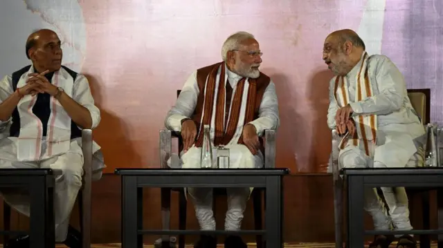 राजनाथ सिंह, नरेंद्र मोदी और अमित शाह