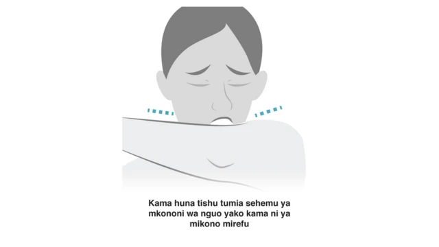 Iwapo huna tishu tumia sehemu yako ya mkono