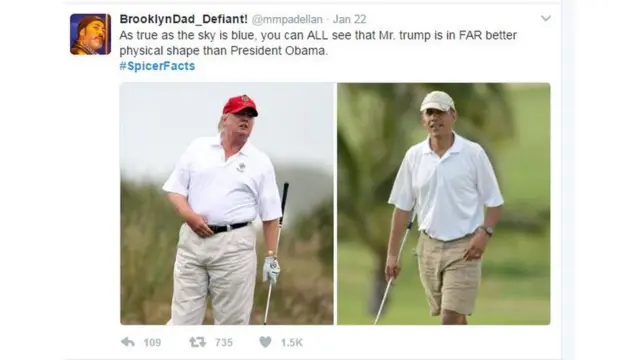 Тамп и Обама на поле для гольфа