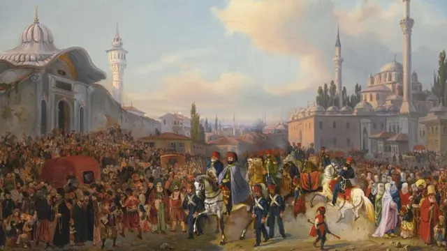 Sultão Mahmud II saindo da Mesquita Bayezid, Constantinopla,betby aposta1837