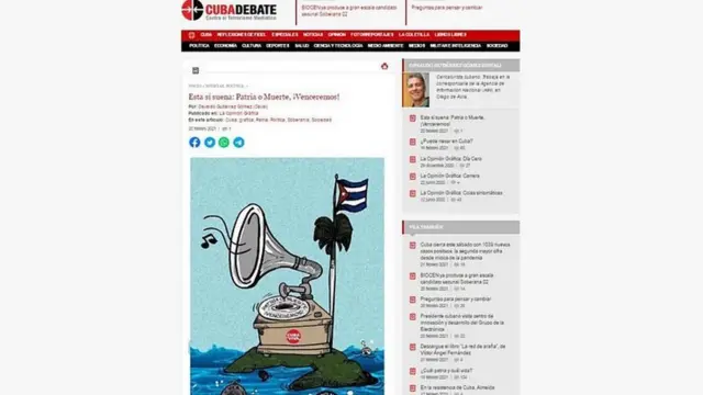 رسانه‌های دولتی کوبا از شعار "یا مرگ یا میهن" فیدل کاسترو حمایت کرده‌اند