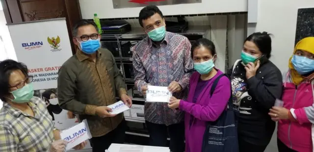 KJRI Hong Kong dan BUMN bagikan masker gratis di Hong Kong.