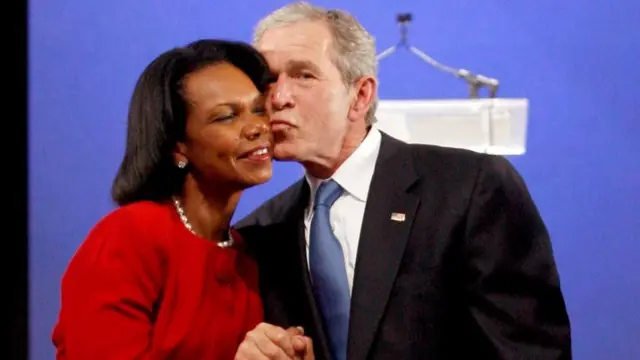 Condolezza Rica y George W. Bush