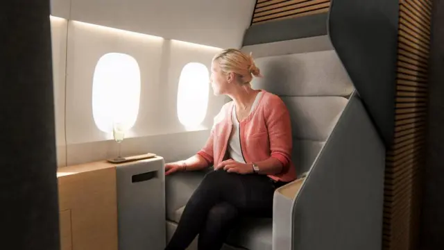 Концепция стильного и подсоединенного к глобальной сети салона для состоятельных авиапассажиров