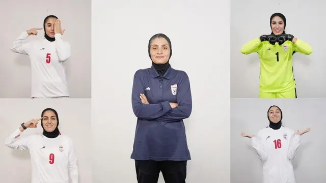 مرضیه جعفری و بازیکنان تیم ملی فوتبال زنان ایران