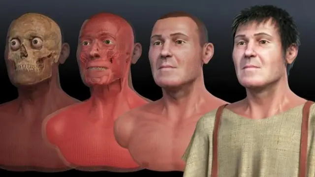 Os dois Valentins, em reconstituições realizada por designer brasileiro Cícero Moraes
