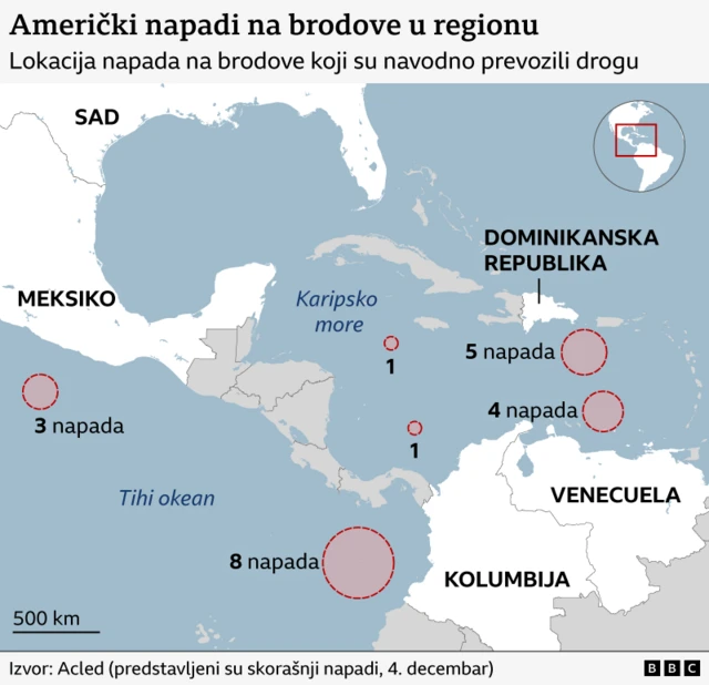 napadi američkih snaga na venecuelanske brodove i čamce