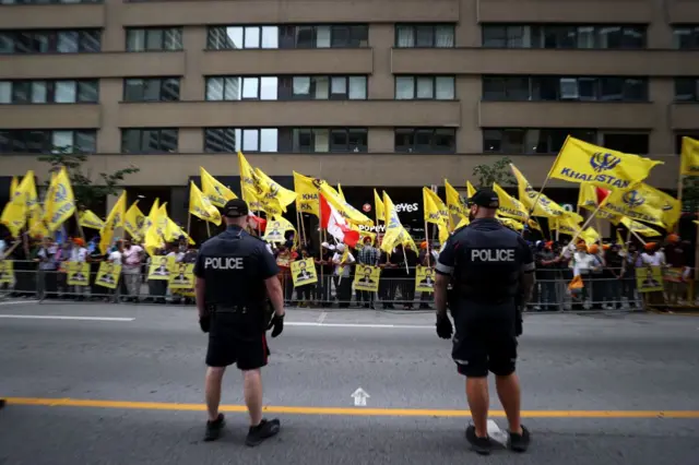 कनाडा में खालिस्तानियों का प्रदर्शन 