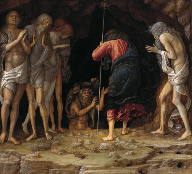 Obra de Andrea Mantegna retrata a descida de Jesus ao inferno, trabalho feito no século 15
