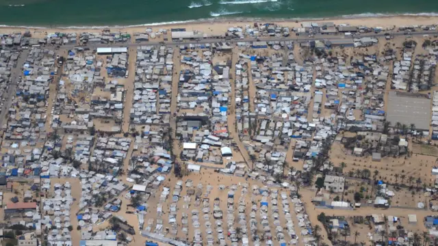 Imagen aérea de Gaza tomada el 6 de agosto de 2025