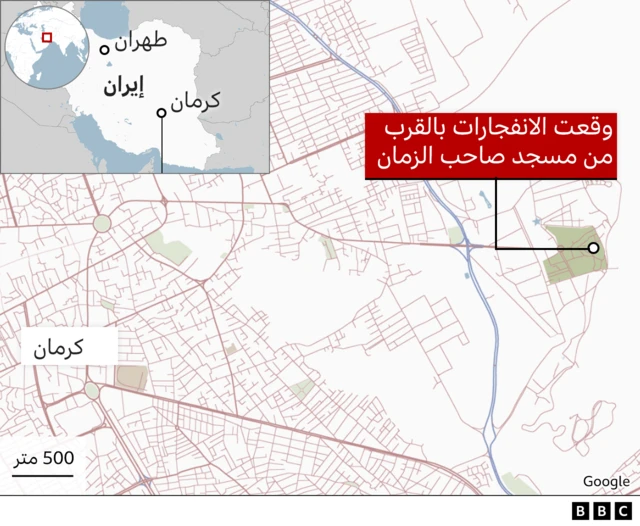 خريطة موقع التفجير