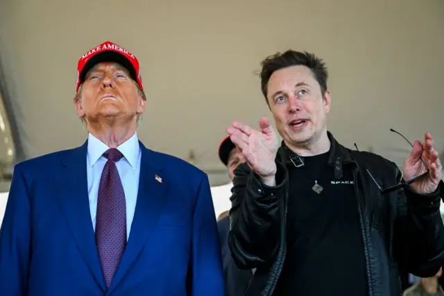 Donald Trump, presidente eleito dos EUA, e o empresário Elon Musk 