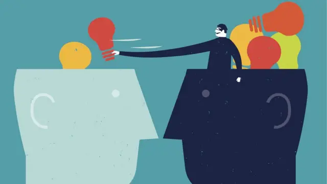 Dibujo de dos cabezas abiertas.