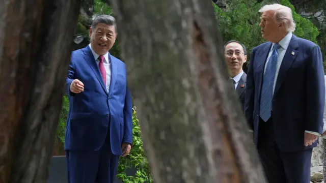 特朗普和習近平在中南海進行了茶敘。